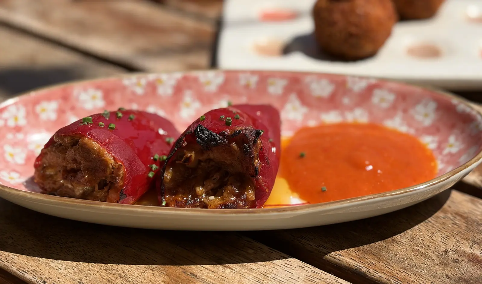 Tomatito Shanghai's Piquillo Peppers Stuffed With Spicy Slow Cooked Pork